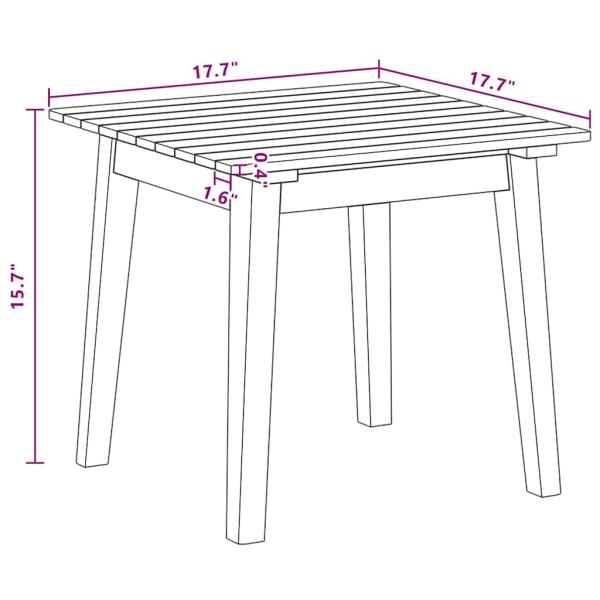 Beistelltisch 45x45x40 cm Massivholz Akazie