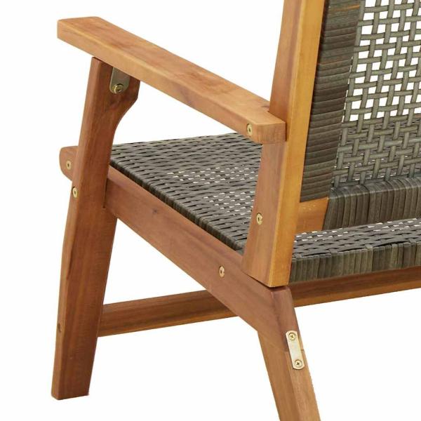 Gartenbank Grau 122x76x73,5 cm Massivholz Akazie