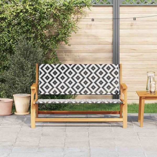 Gartenbank Schwarz und Weiß 122x76x73,5 cm Massivholz Akazie