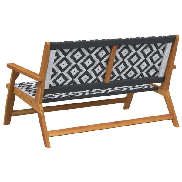 Gartenbank Schwarz und Weiß 122x76x73,5 cm Massivholz Akazie