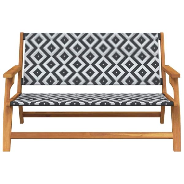 Gartenbank Schwarz und Weiß 122x76x73,5 cm Massivholz Akazie