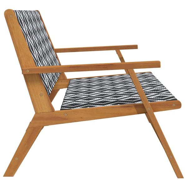 Gartenbank Schwarz und Weiß 122x76x73,5 cm Massivholz Akazie