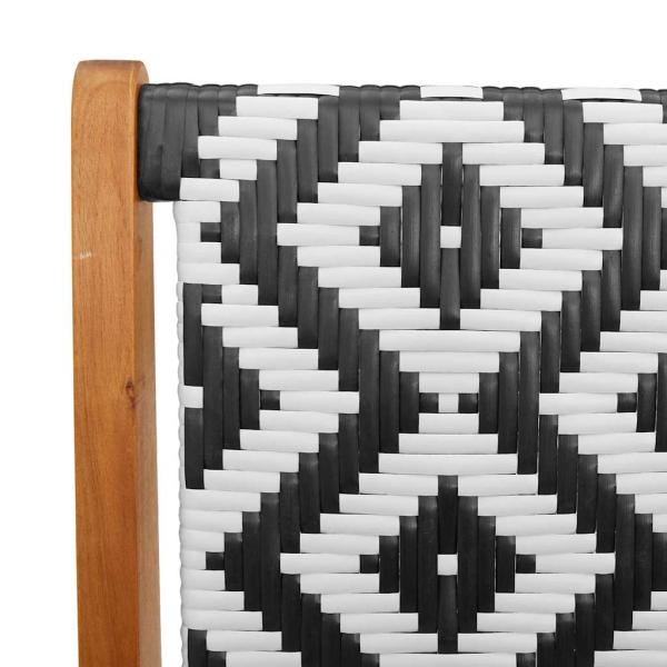 Gartenbank Schwarz und Weiß 122x76x73,5 cm Massivholz Akazie