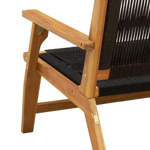 Gartenbank Schwarz 76x122x73 cm Massivholz Akazie