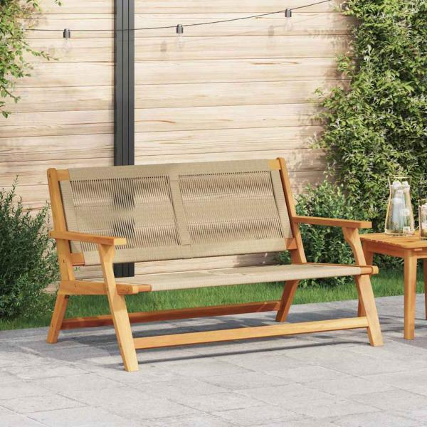 ARDEBO.de - Gartenbank Beige 76x122x73 cm Massivholz Akazie