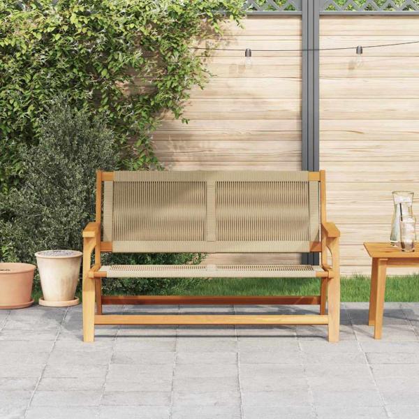 Gartenbank Beige 76x122x73 cm Massivholz Akazie