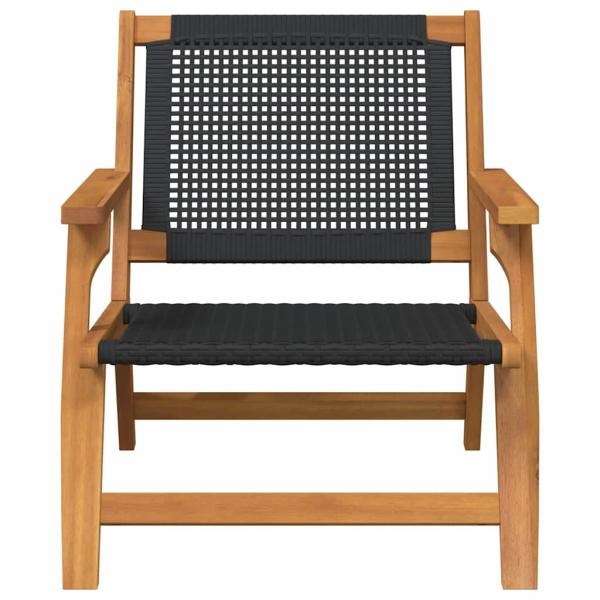 Gartenstühle 2 Stück Schwarz 76x67x73,5 cm Massivholz Akazie