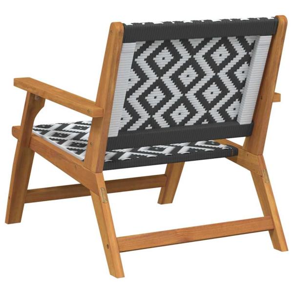 Gartenstühle 2 Stück Schwarz und Weiß 76x67x73 cm Massivholz Akazie