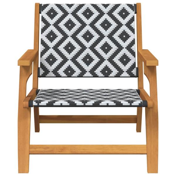 Gartenstühle 2 Stück Schwarz und Weiß 76x67x73 cm Massivholz Akazie