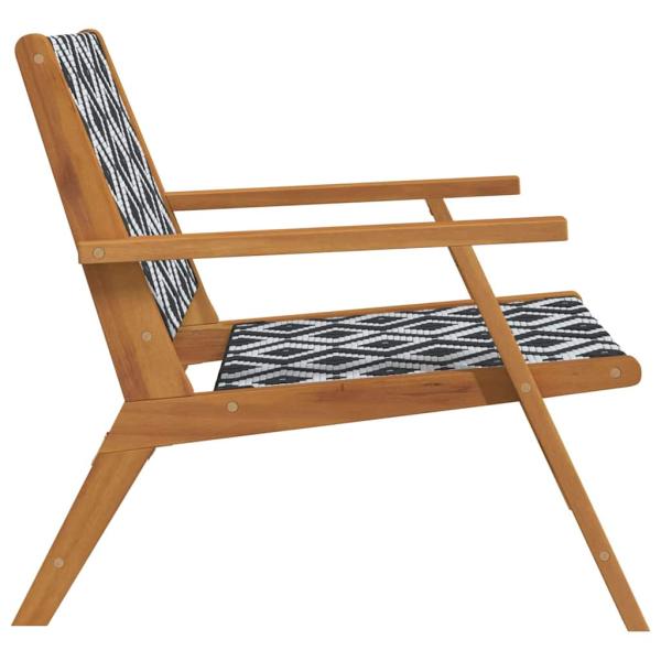 Gartenstühle 2 Stück Schwarz und Weiß 76x67x73 cm Massivholz Akazie