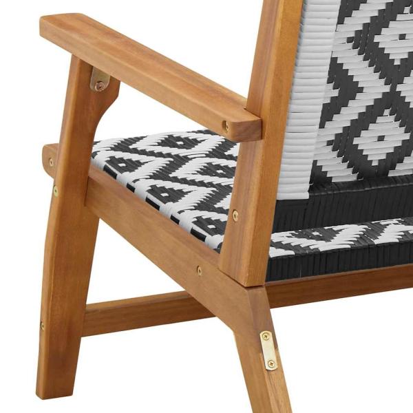Gartenstühle 2 Stück Schwarz und Weiß 76x67x73 cm Massivholz Akazie