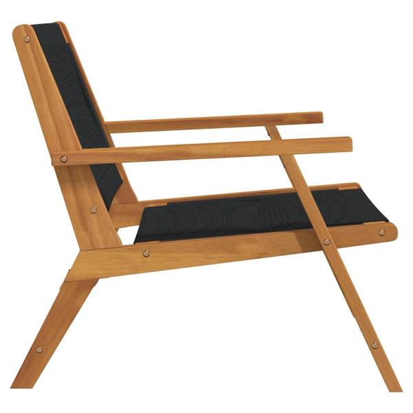 Gartenstühle 2 Stück Schwarz 67x77x73 cm Massivholz Akazie