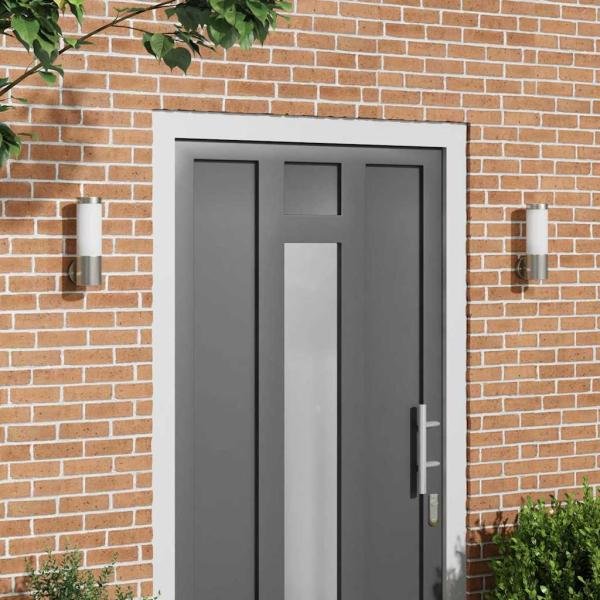ARDEBO.de - Außenwandleuchten 2 Stück Silber Edelstahl IP44