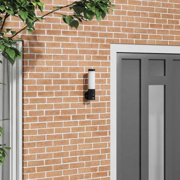 ARDEBO.de - Außenwandleuchte mit Sensor Schwarz Edelstahl IP44