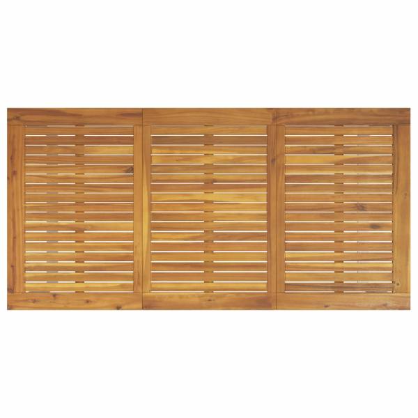 Gartentisch Grau 160x80x75 cm Stahl & Massivholz Akazie