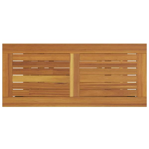 Outdoor Tisch Natur & Schwarz 35x80x75 cm Massivholz und Stahl