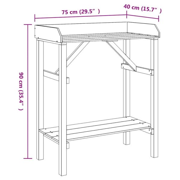 Garten-Pflanztisch Akazie 75x40x90 cm Massivholz Kiefer