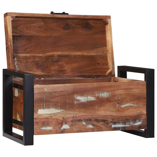 Aufbewahrungstruhen 60x30x30cm Aus solidem, recyceltem Holz und Metall