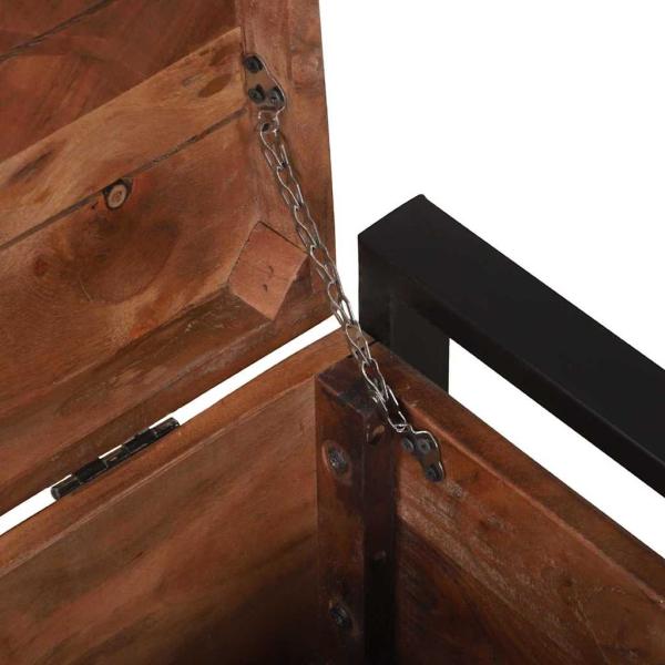 Aufbewahrungstruhen 80x30x30cm Aus solidem recyceltem Holz und Metall