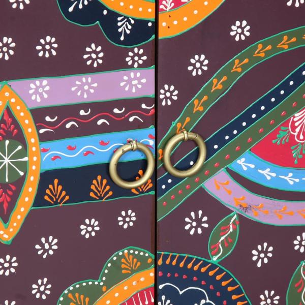 Schuhregale & Organisatoren Braun mit bunten Mustern Massivholz