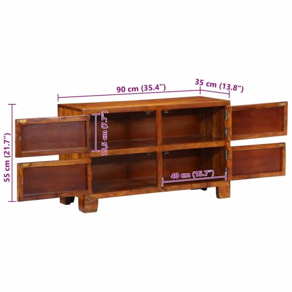 Schuhschrank 90x35x55 cm aus massivem Akazienholz