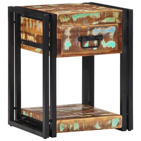 Nachttisch 40x35x50 cm Massivholz Altholz