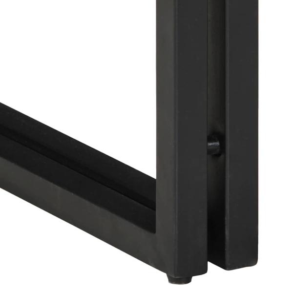 Beistelltisch mit Schublade Schwarz 30x30x40 cm Massivholz Mango