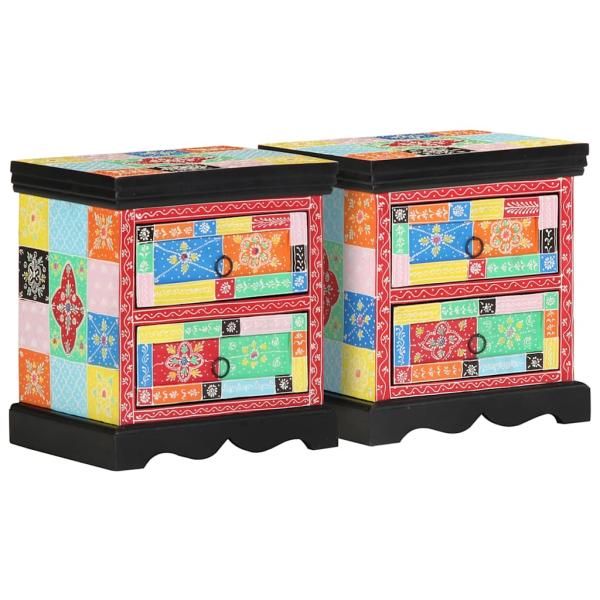 Nachttisch 2er Set Mehrfarbig 40x35x45 cm Ingenieurholz