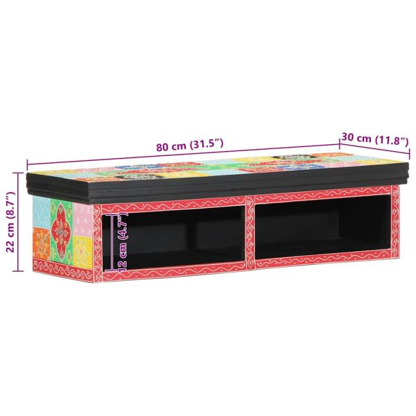 TV Schrank Wandmontage Mehrfarbig 80x30x22 cm Ingenieurholz
