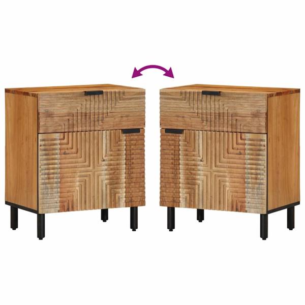 Nachttisch 50x33x60 cm Massivholz Akazie