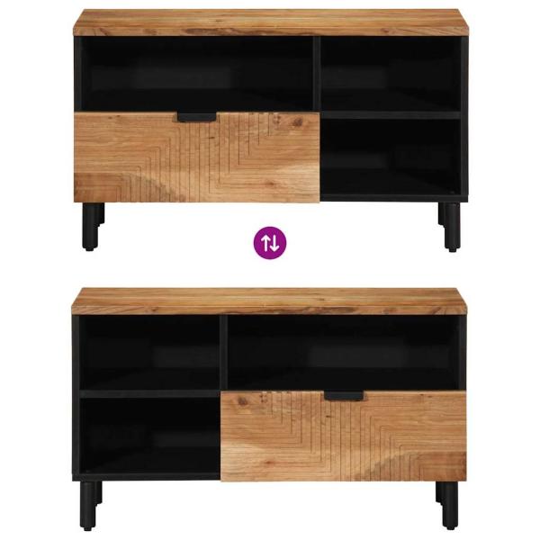 TV Schrank 80x33,5x46 cm Massivholz Akazie