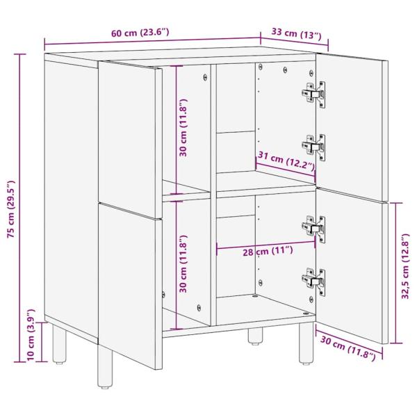 Sideboard 60x33x75 cm Aus massivem Akazienholz