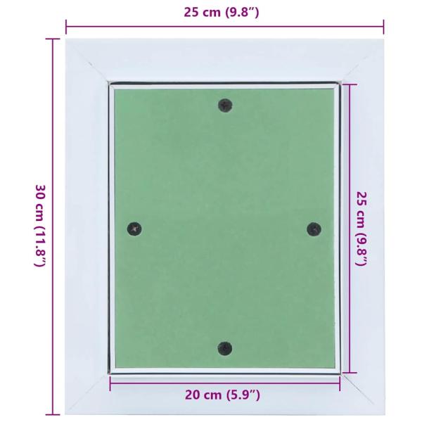 Zugangstafel mit Aluminiumrahmen und Gipskarton 200x250 mm