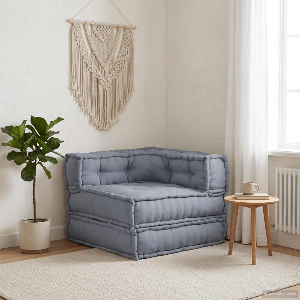 ARDEBO.de - Modulare Sofagarnitur Stoff Grau 70 x 70 x 56 cm