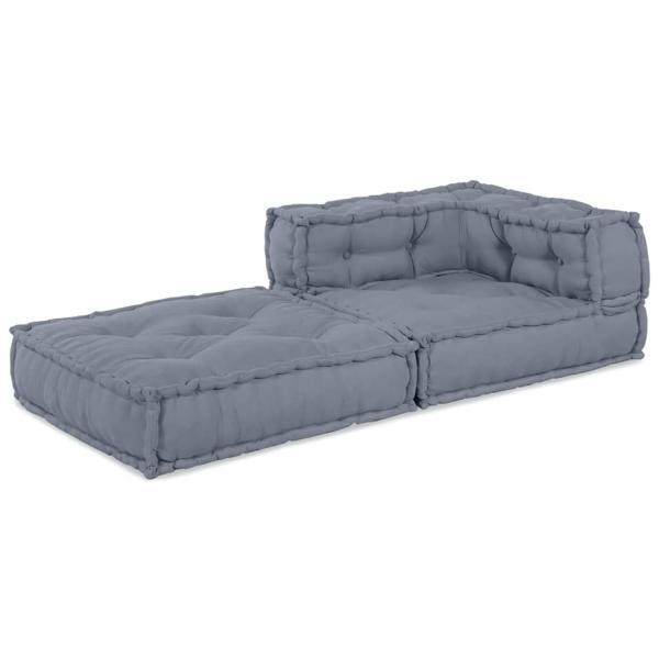 Modulare Sofagarnitur Stoff Grau 70 x 70 x 56 cm
