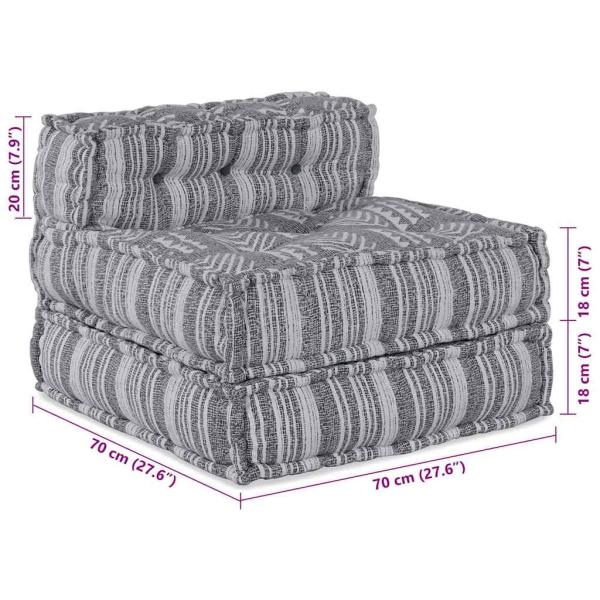 Modular-Pouf Grau 70x70x54 Stoff