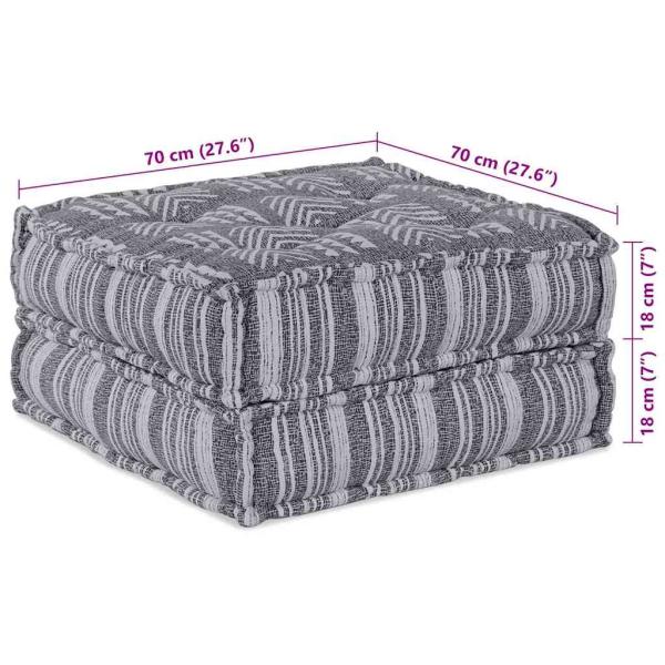Modularer Pouffe Grau 70x70x36 Stoff