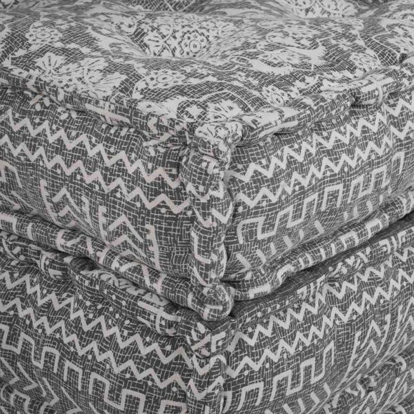 Modularer Pouffe in Hellgrau 70x70x36 aus Stoff