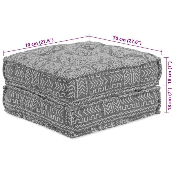 Modularer Pouffe in Hellgrau 70x70x36 aus Stoff