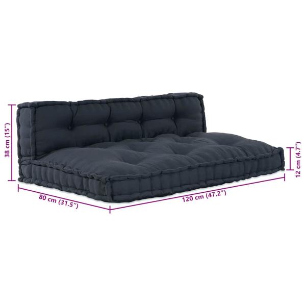Palettensofa-Kissen mit Rückenstütze in Anthrazit