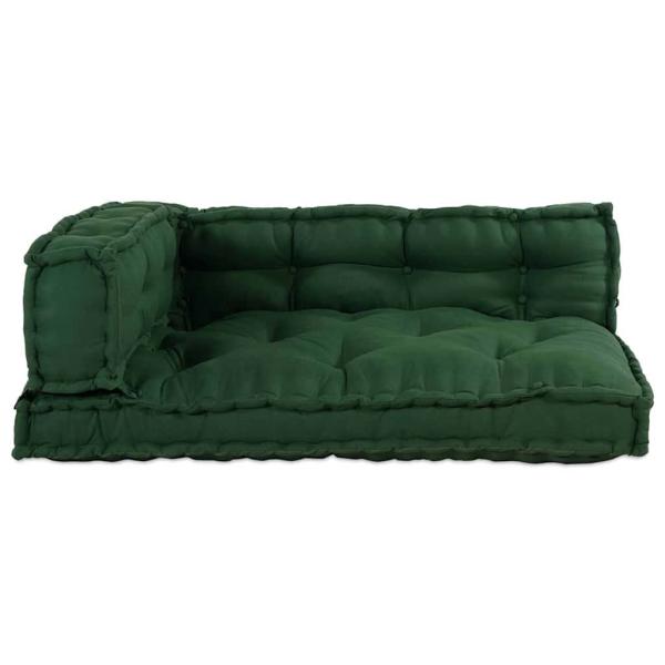 Paletten-Sofa-Kissen mit Arm- und Rückenlehne in Grün aus Stoff