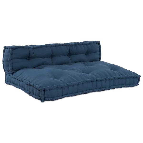ARDEBO.de - Palettensofa-Kissen mit Rückenteil, blauer Stoff