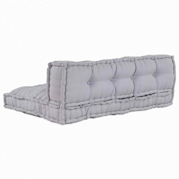 Palettensofa Kissen mit Rückenlehne Grau Stoff