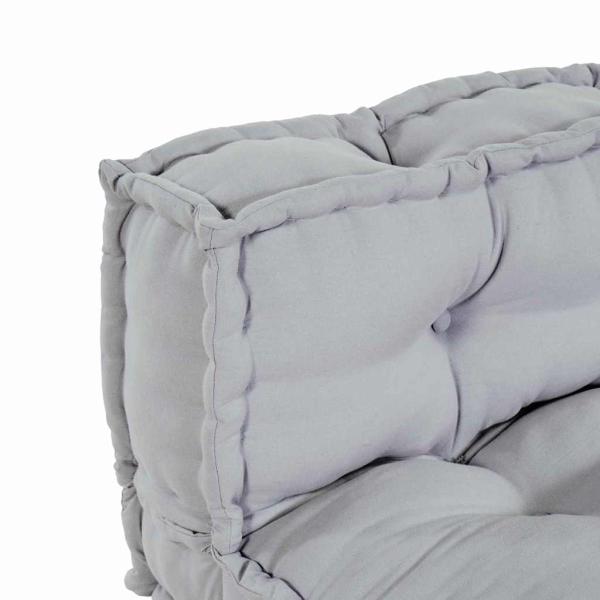 Palettensofa Kissen mit Rückenlehne Grau Stoff