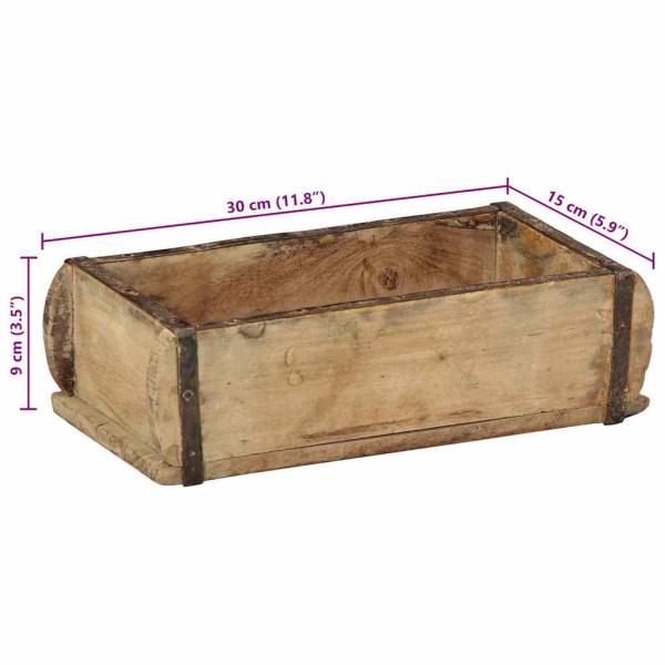 Tabletts 4 Stück 30x15x9 cm Massivholz Wiederverwertet