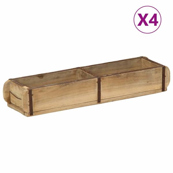 ARDEBO.de - Tabletts 4 Stück 60,5x15x9 cm Massivholz Wiederverwendet