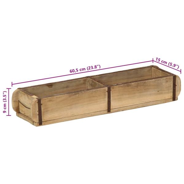 Tabletts 4 Stück 60,5x15x9 cm Massivholz Wiederverwendet
