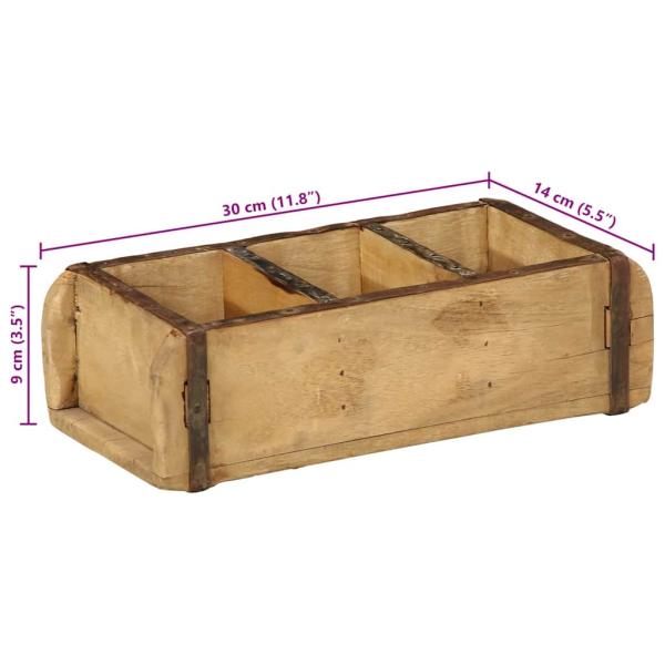 Tabletts 4 Stück 30x14x9 cm Massivholz Recycelt