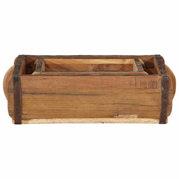 2-teiliges Tablett-Set aus recyceltem Massivholz
