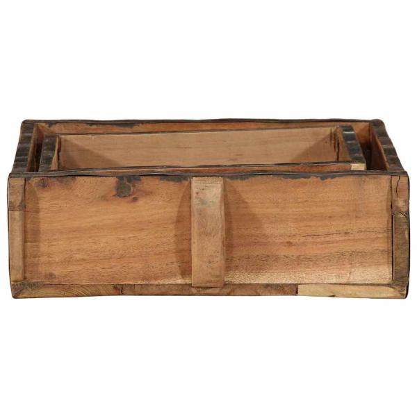 2-teiliges Tablett-Set aus recyceltem Massivholz